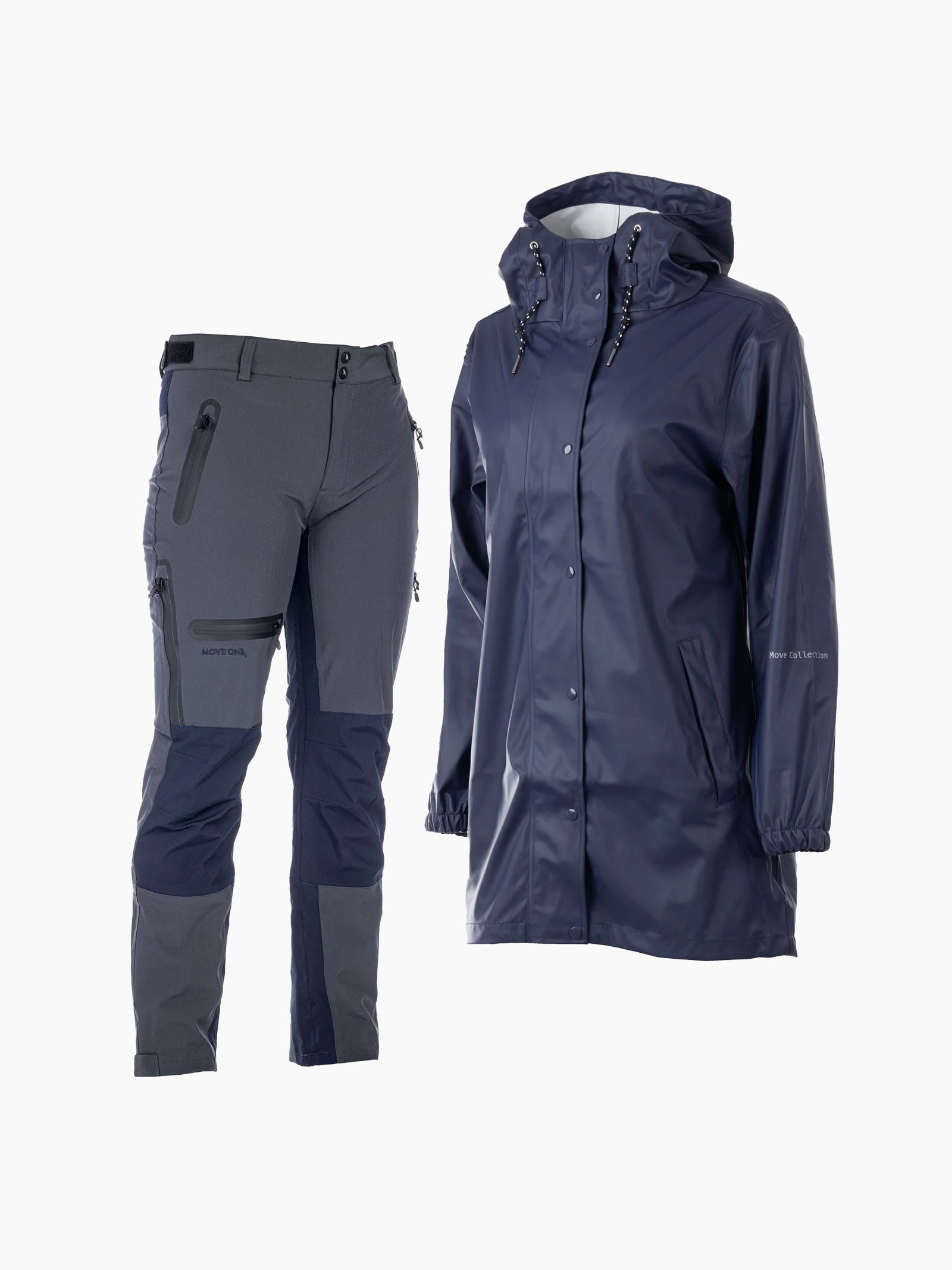 Pakketilbud – Duggregn regnjakke + Lyngen turbukse til dame i Marineblå/Granitt – kun 1 099 kr