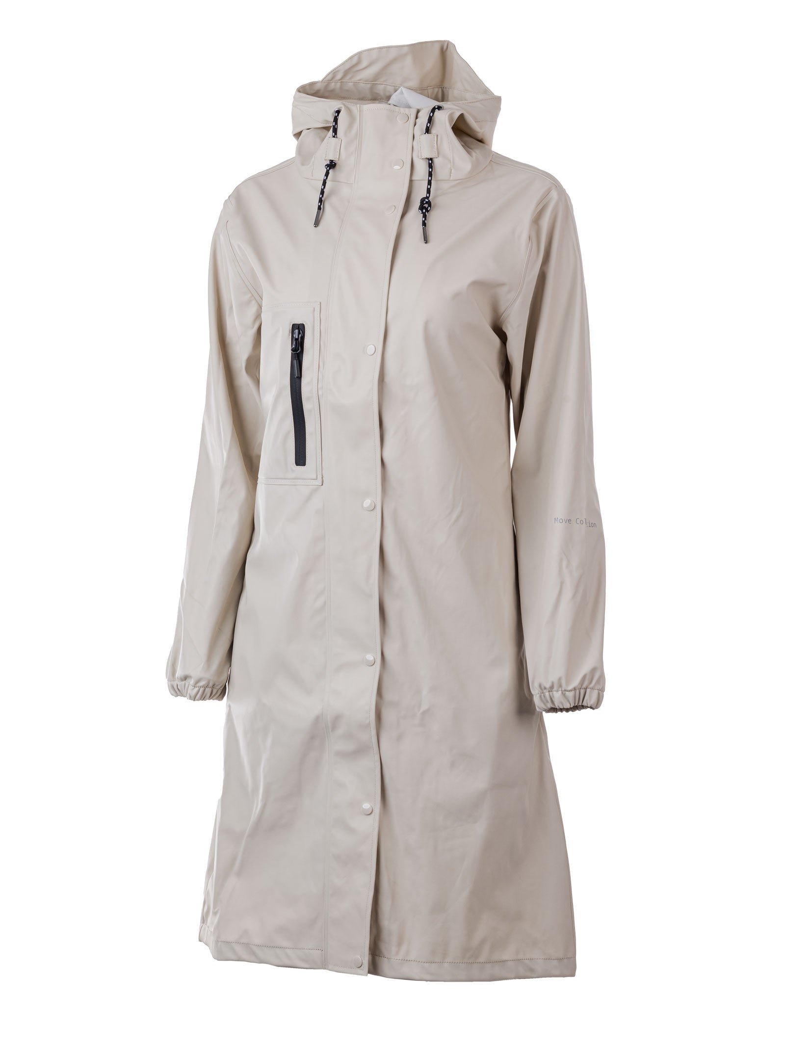 Dame lang regnjakke Regnfall – Lys beige