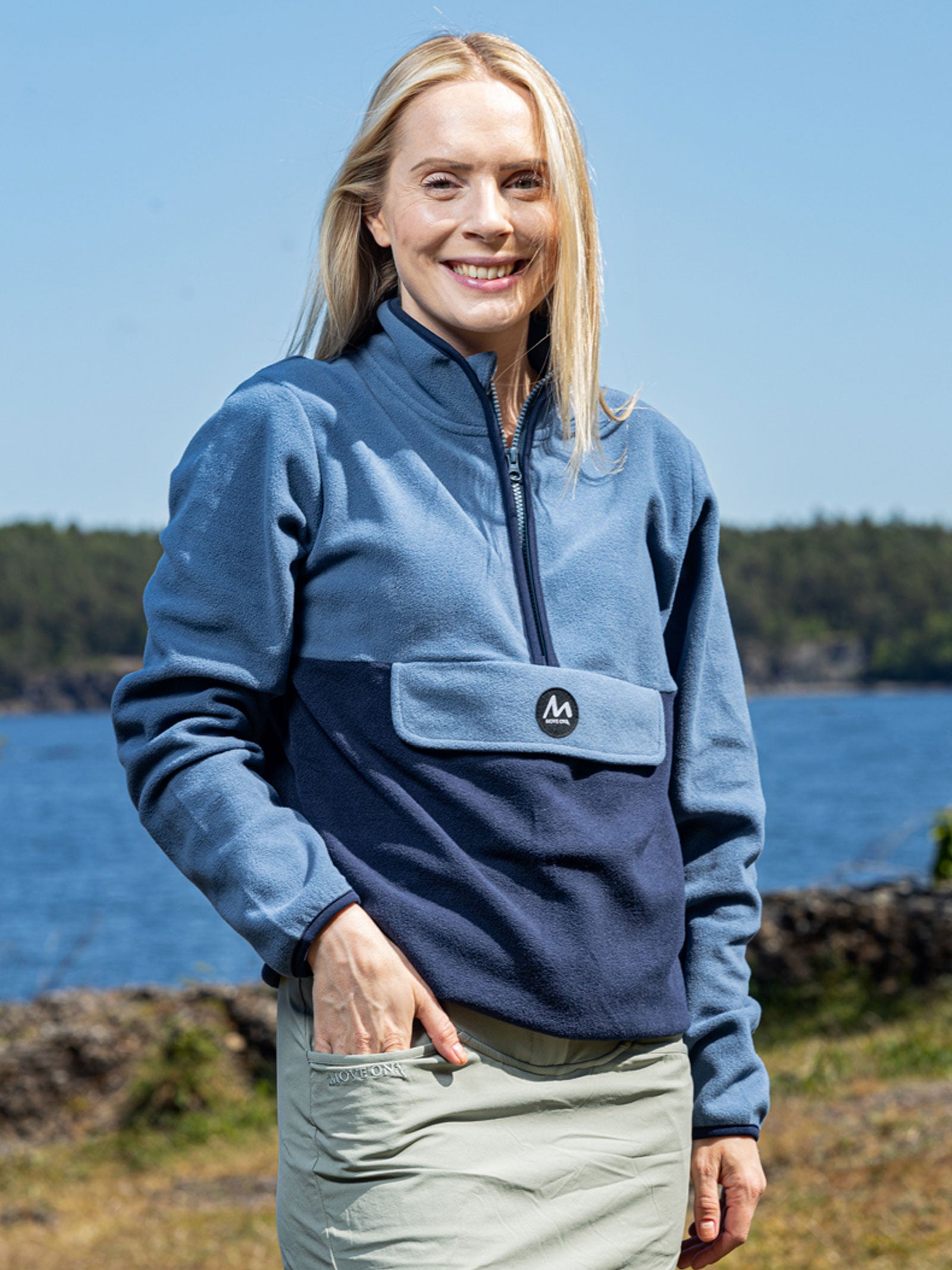 Biri dame Move On fleece - Bering Sea/Marine