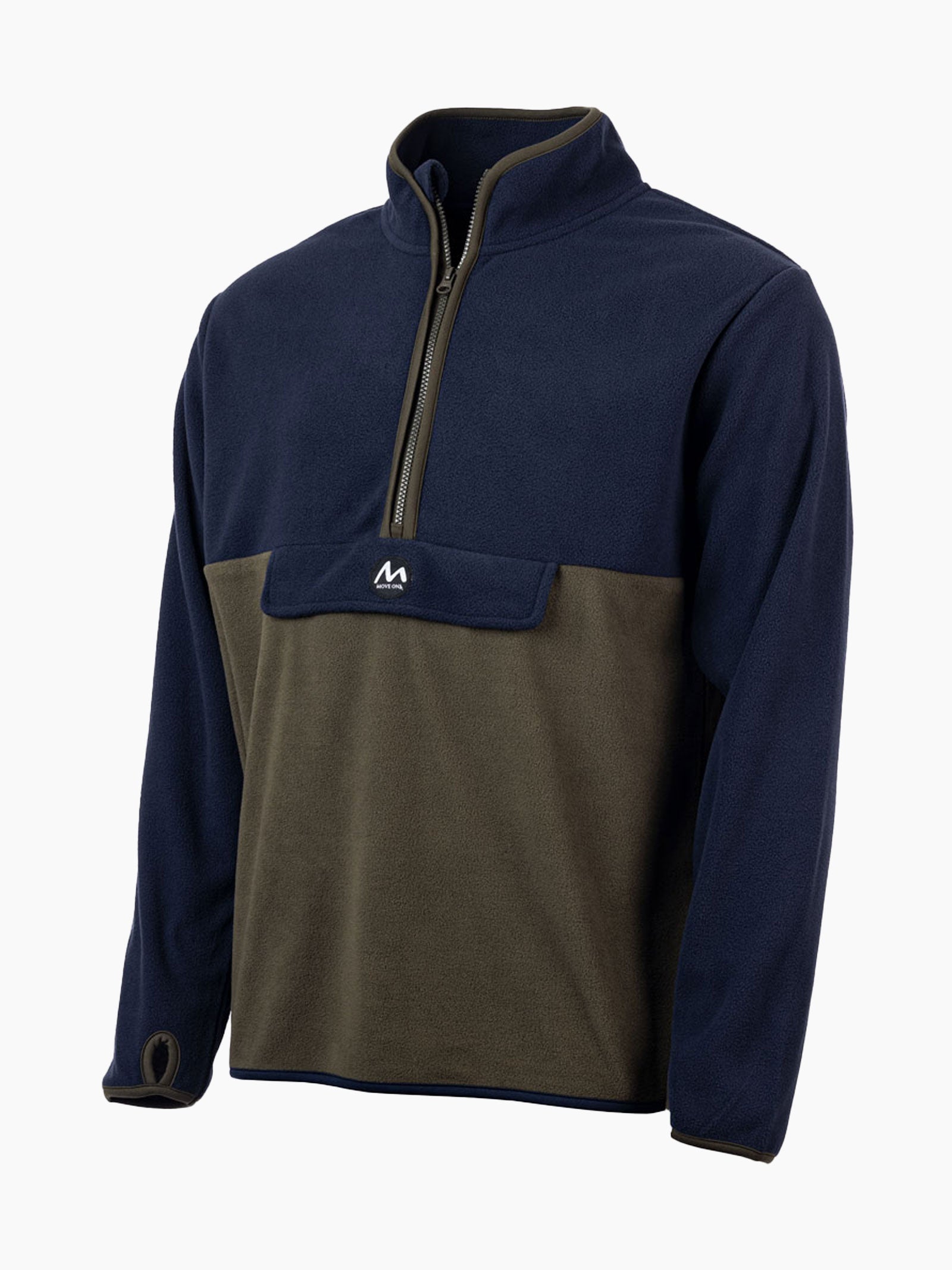 Biri herre MoveOn fleece - Marine/Mørk Oliven