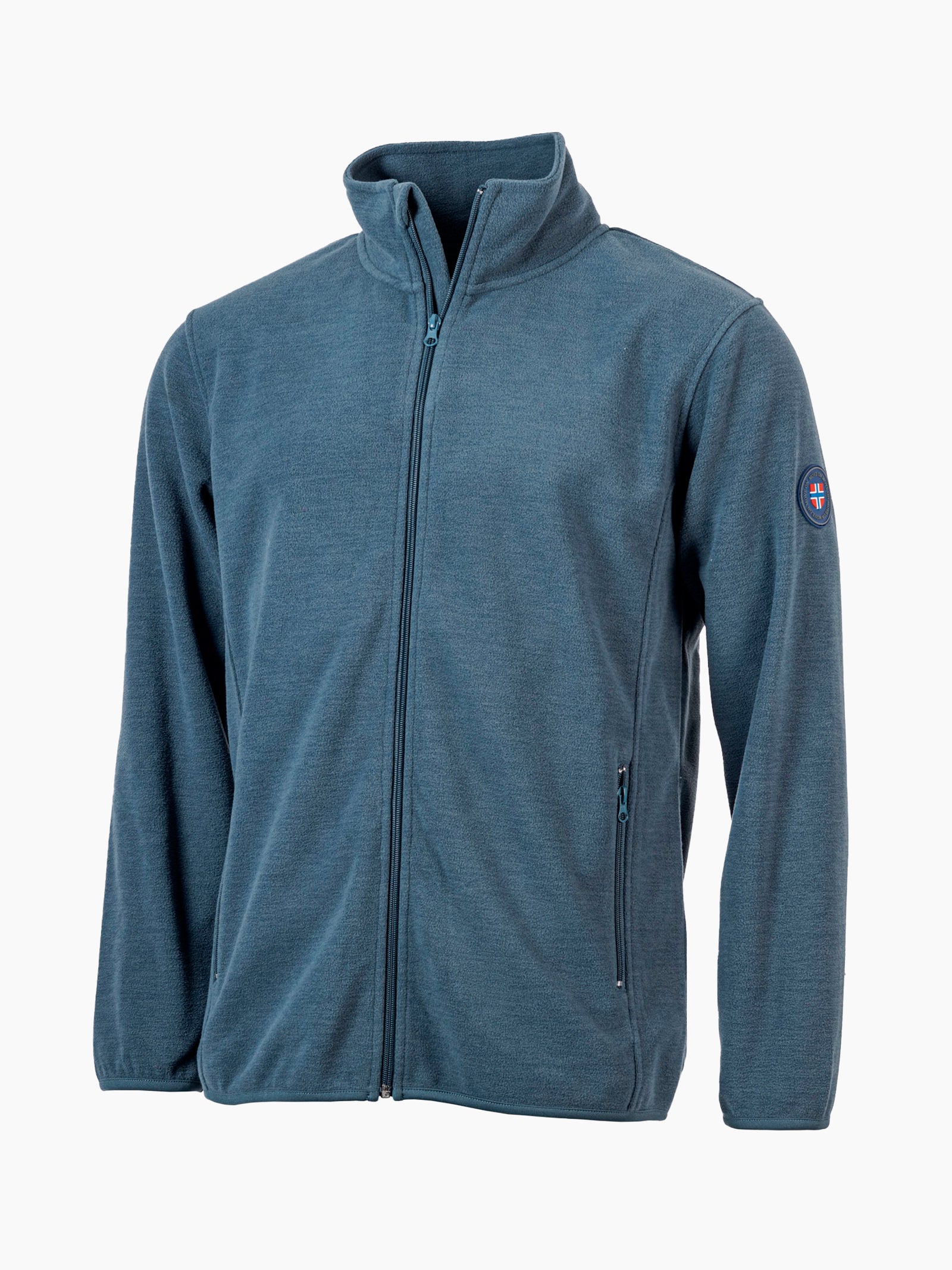 Geilo herre fleece u/hette og med badge - Iron Blue