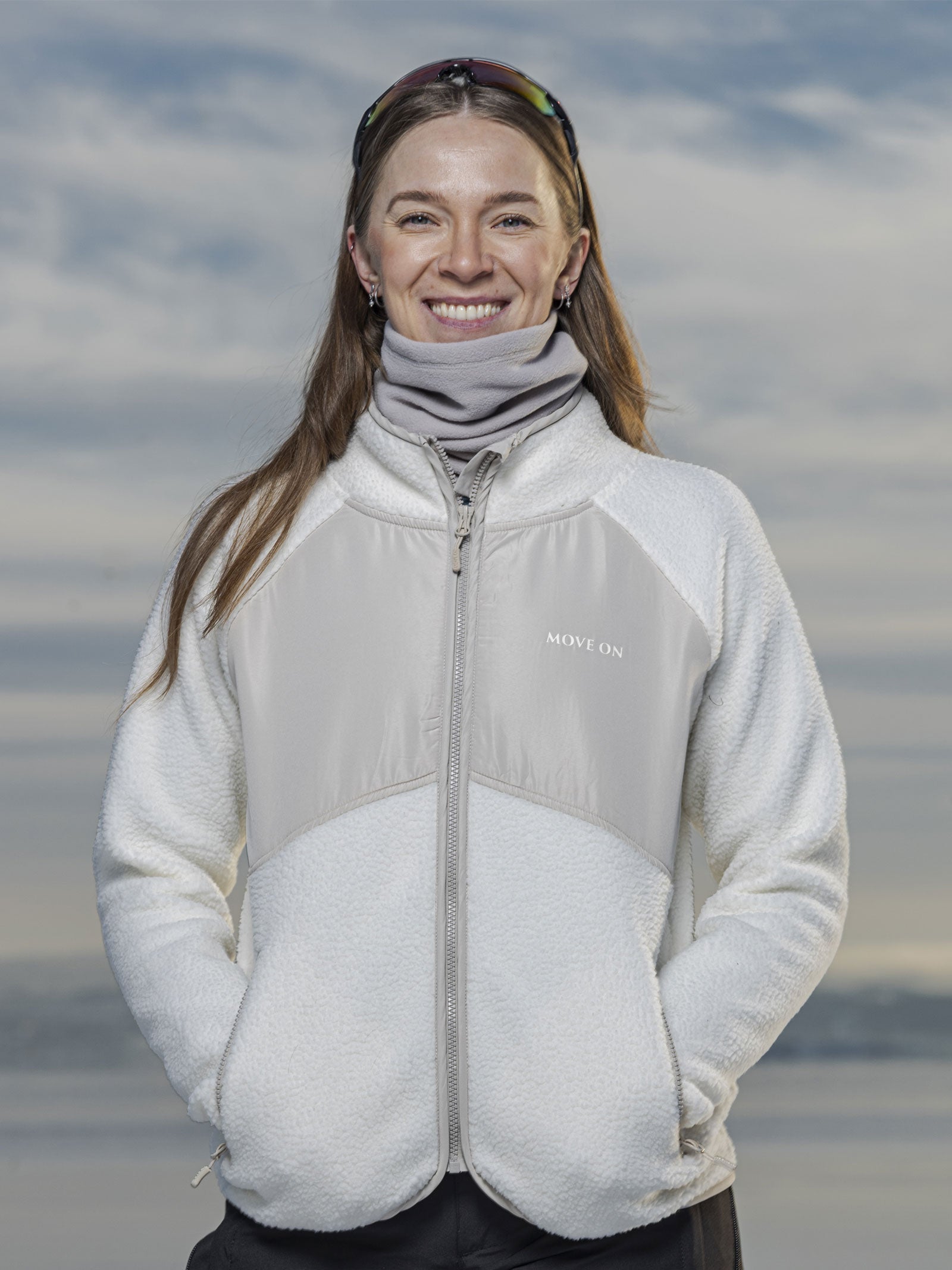 Hallingdal dame MoveOn fleecejakke - Offwhite/Beige