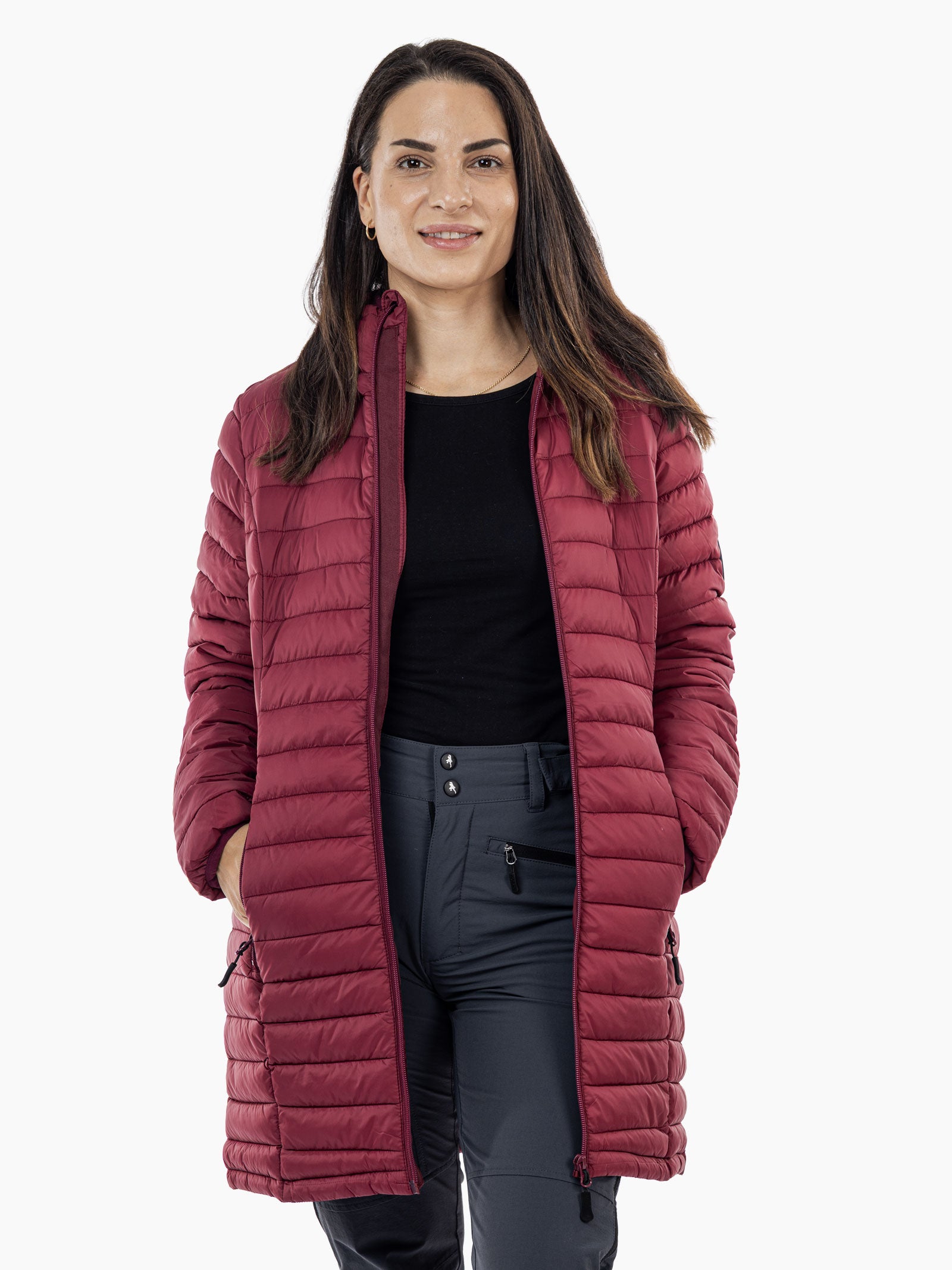 Bismo dame lang jakke m/ hette - Plomme