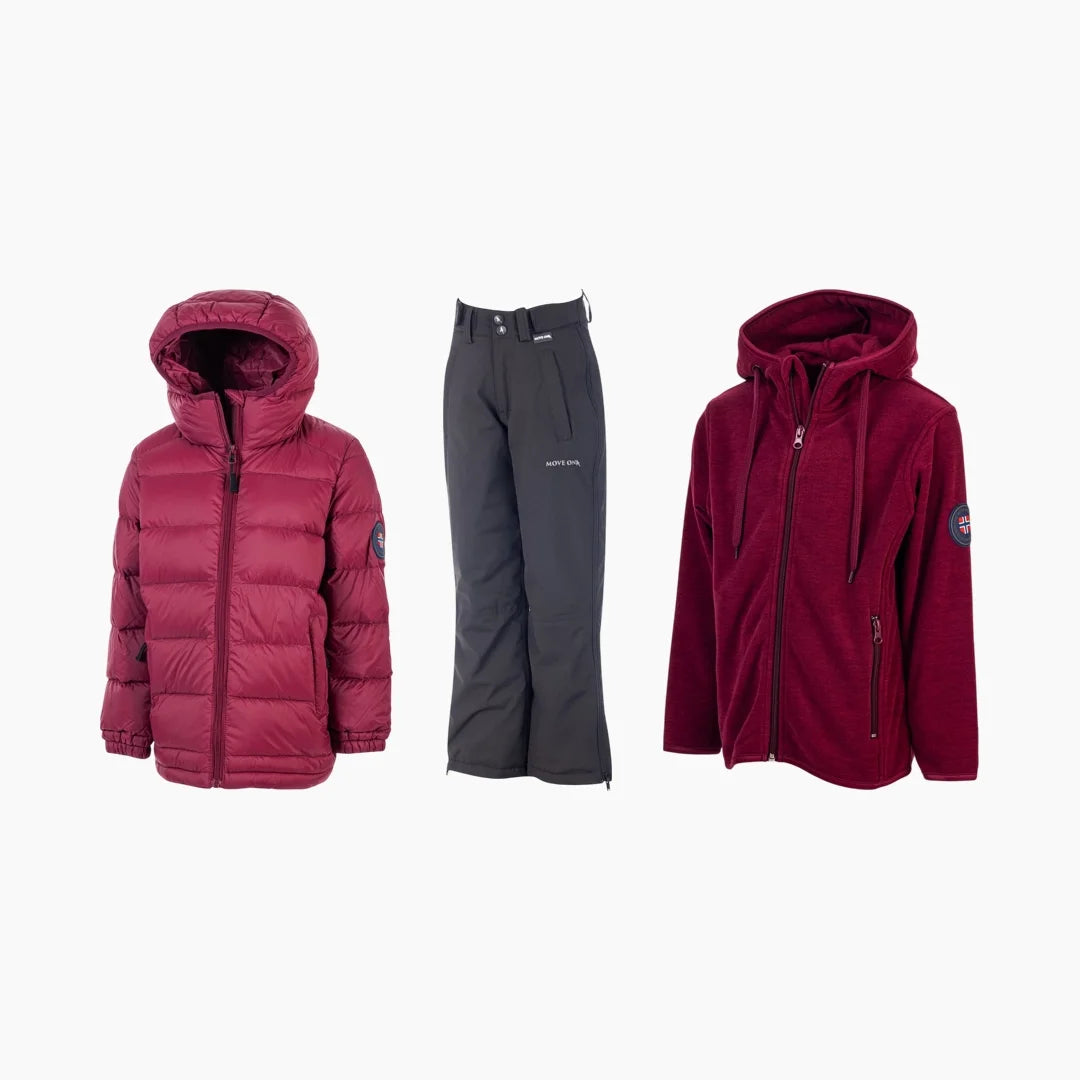 Pakketilbud – Svalbard dunjakke + Tylldal skibukse + Geilo fleece til barn fra MoveOn