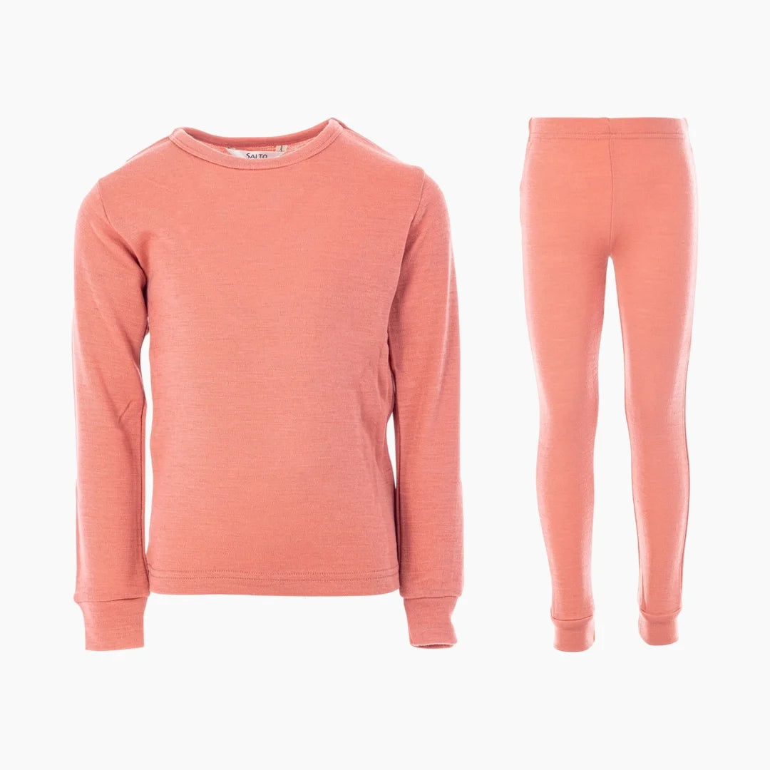 Pakketilbud – Ullvarp trøye + tights i 100% merinoull til barn