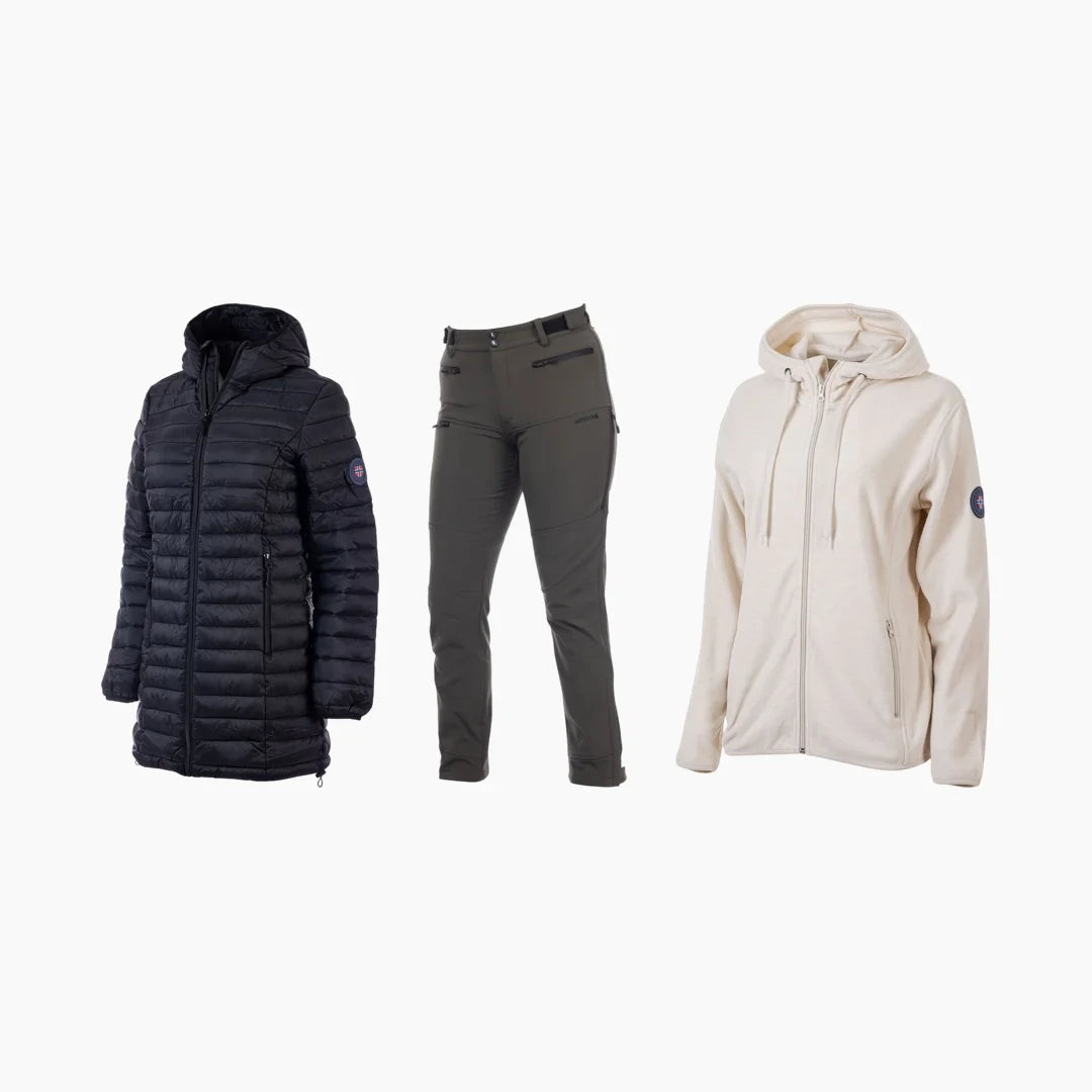 Pakketilbud – Bismo lang jakke, Bitihorn varm turbukse og Geilo fleece til dame fra MoveOn