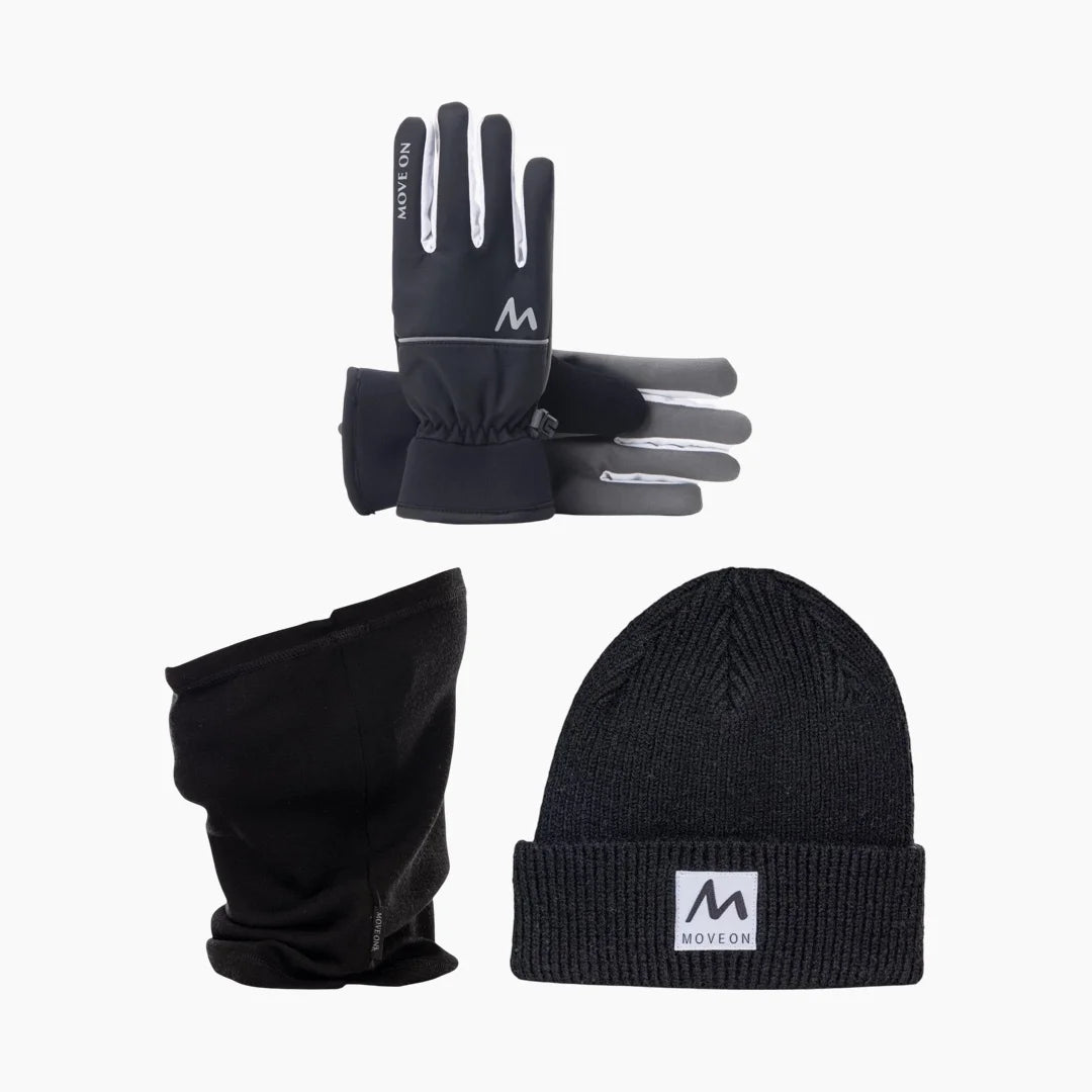 Pakketilbud – Falk lue, Fjelltind hansker og merinoull buff fra MoveOn