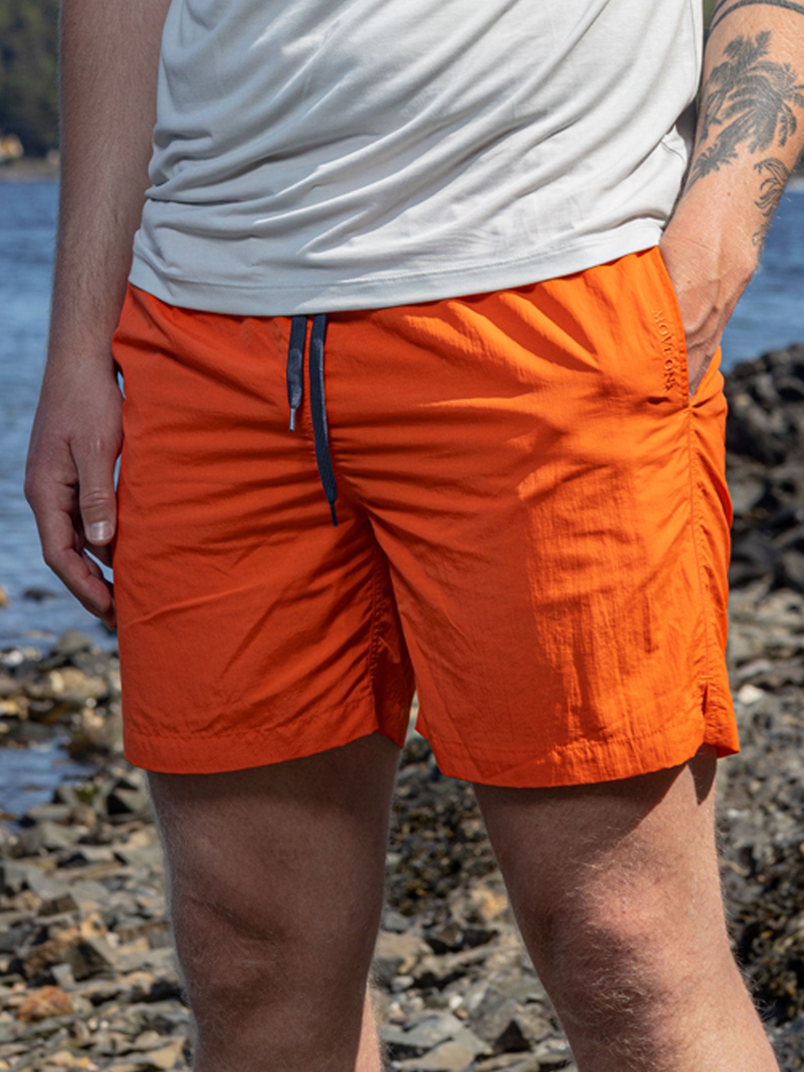 Fyn badeshorts herre - Orange/Marine