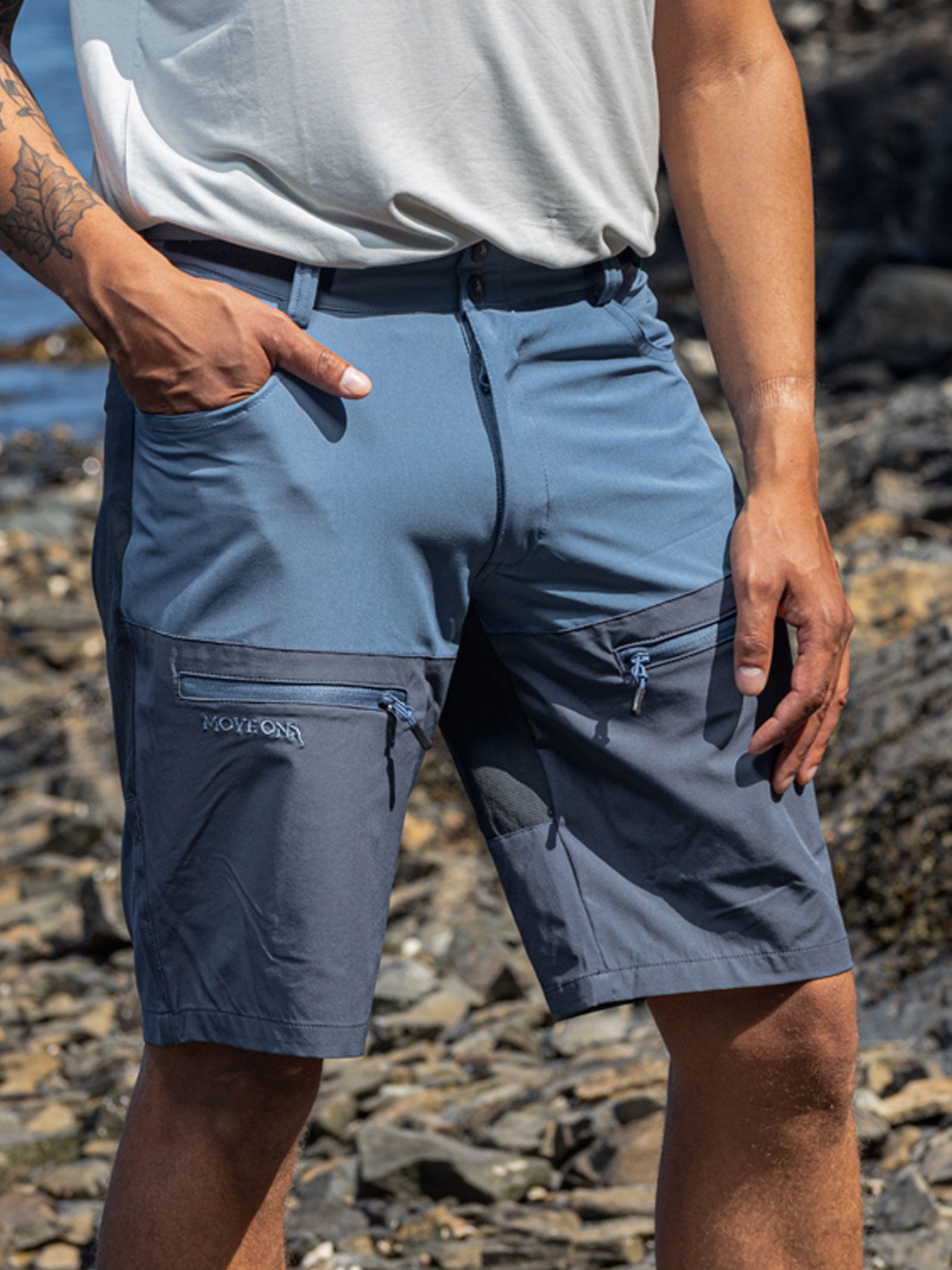 Skei herre MoveOn shorts - Bering Sea/Ombre Blue