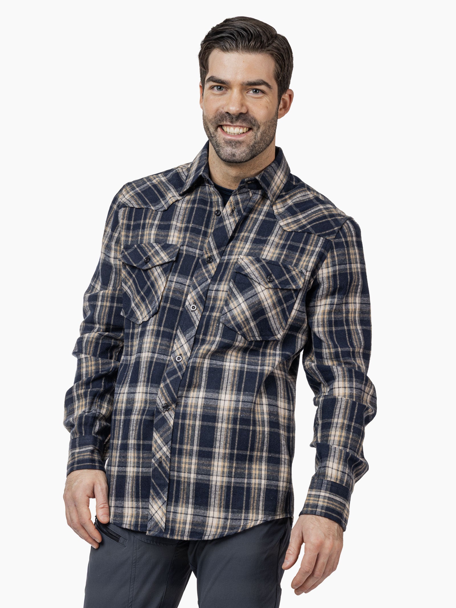 Bagn herre/unisex MoveOn flanellskjorte - Marine