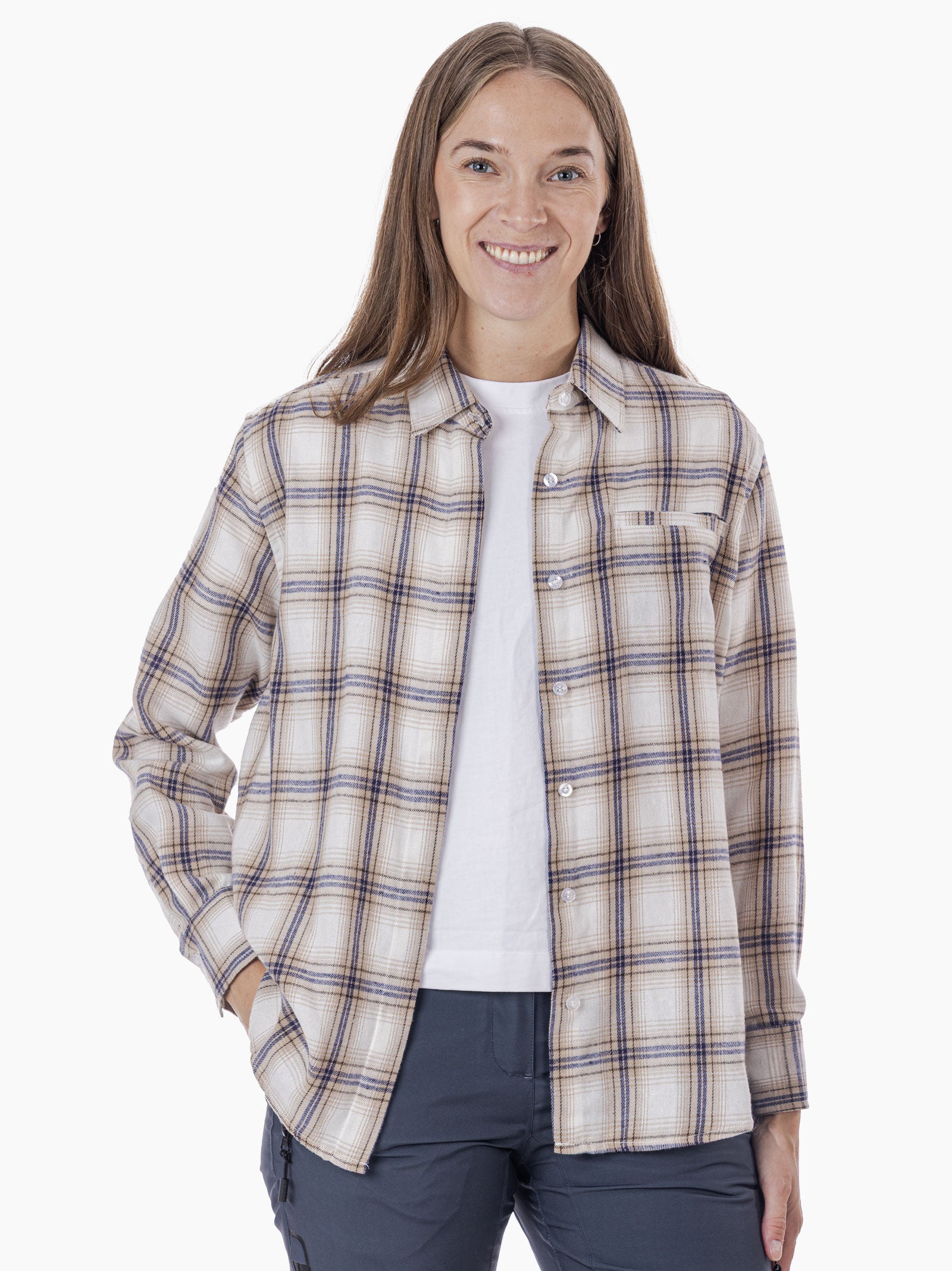 Gausdal dame MoveOn flanellskjorte - Offwhite/Beige