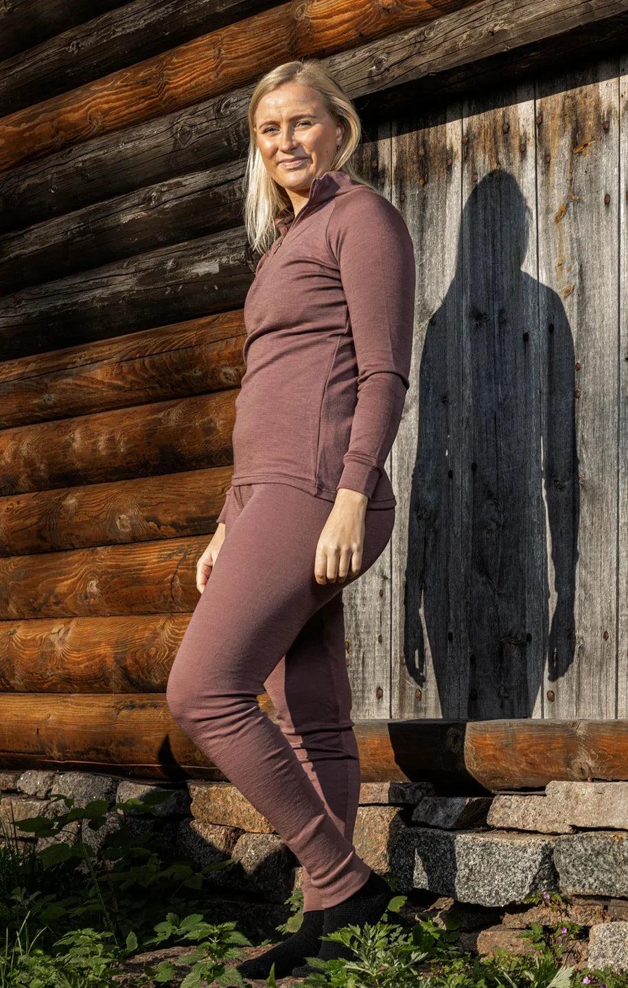 Pakketilbud - Ullvarp zipneck dame - Rose taupe