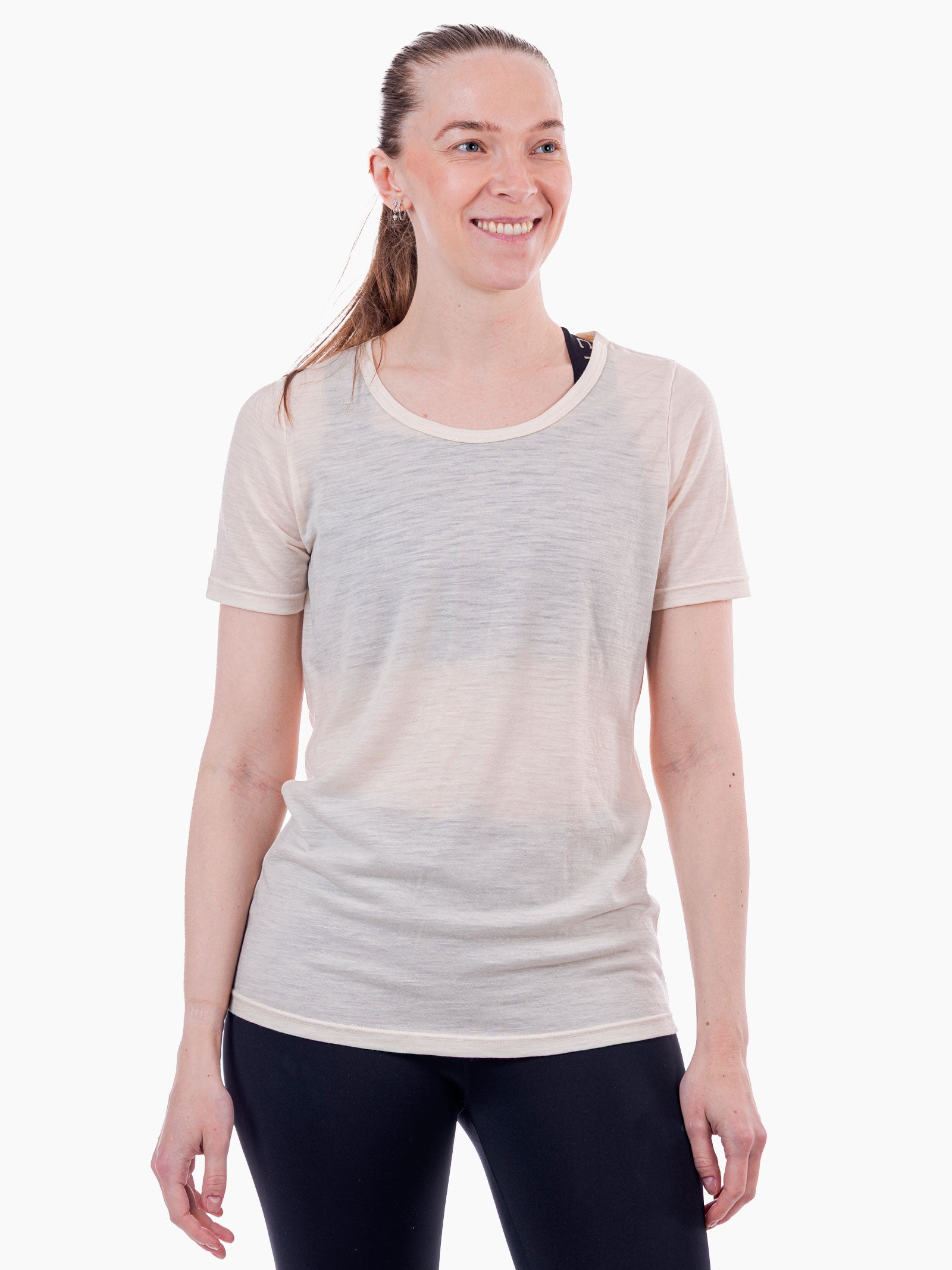 Ullven dame MoveOn t-skjorte i 100% merinoull - Offwhite